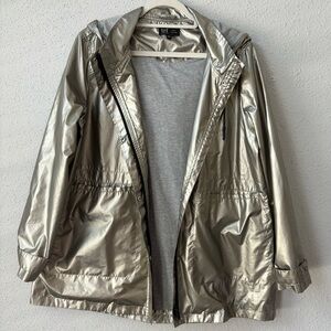 Zara large metallic silver raincoat